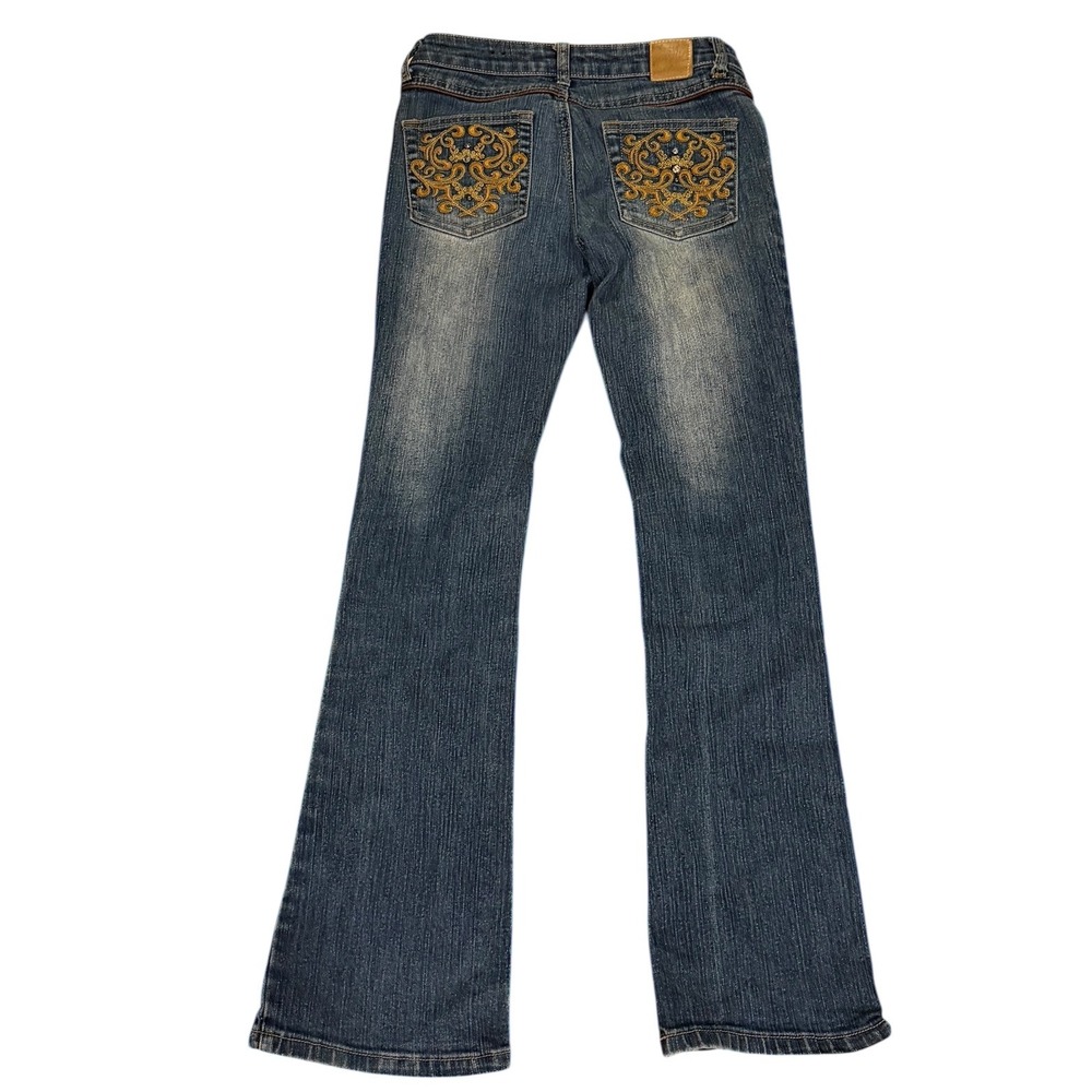 Vtg Y2K Southpole Jeans Sz 3 Bootcut Embellished Pockets Stretch‎ Denim Flare